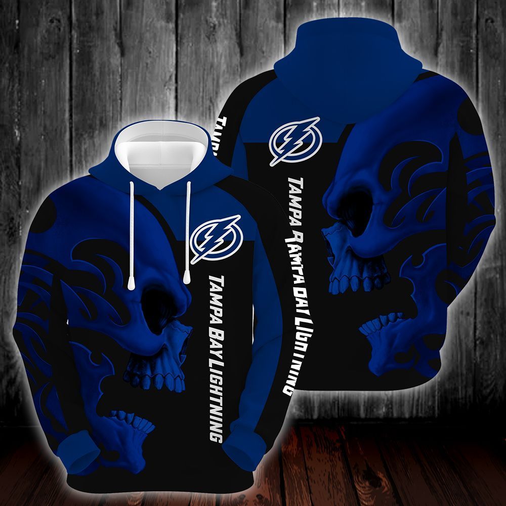 Tampa Bay Lightning Skull 3D All Over Printed Sweatshirt, Hoodie, Zip Hoodie | Nhl Special Edition Fan Gear For Men, Women