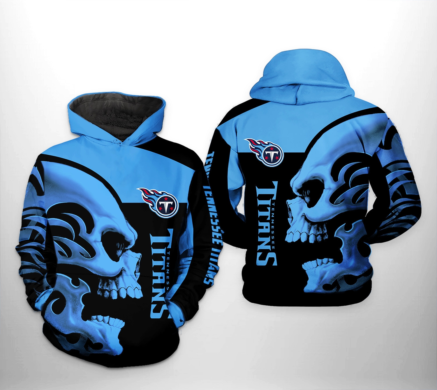 Tennessee Titans Nfl Skull 3D All Over Printed Sweatshirt, Hoodie, Zip Hoodie | Nfl Special Edition Fan Gear For Men, Women