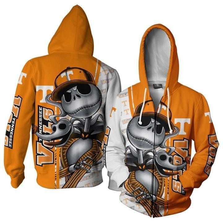Tennessee Volunteers Jack Skellington Halloween 3D All Over Printed Sweatshirt, Hoodie, Zip Hoodie | Special Edition Fan Apparel For Men, Women