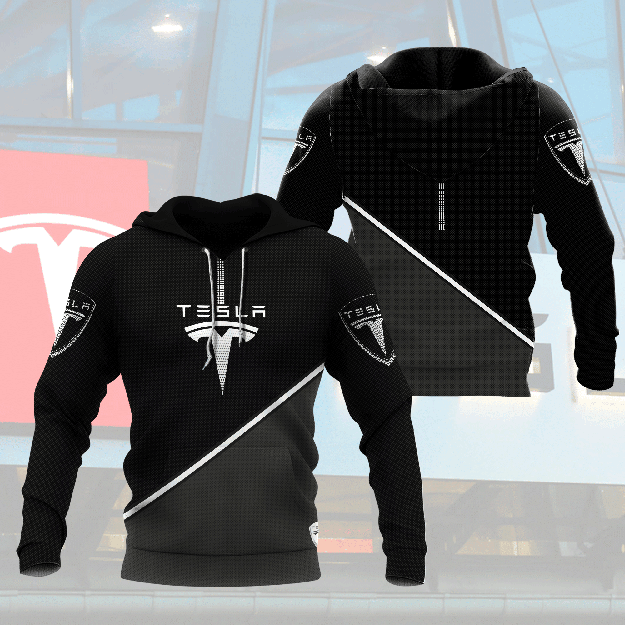 Tesla 3D All Over Printed Sweatshirt, Hoodie, Zip Hoodie | Fan Apparel For Men, Women
