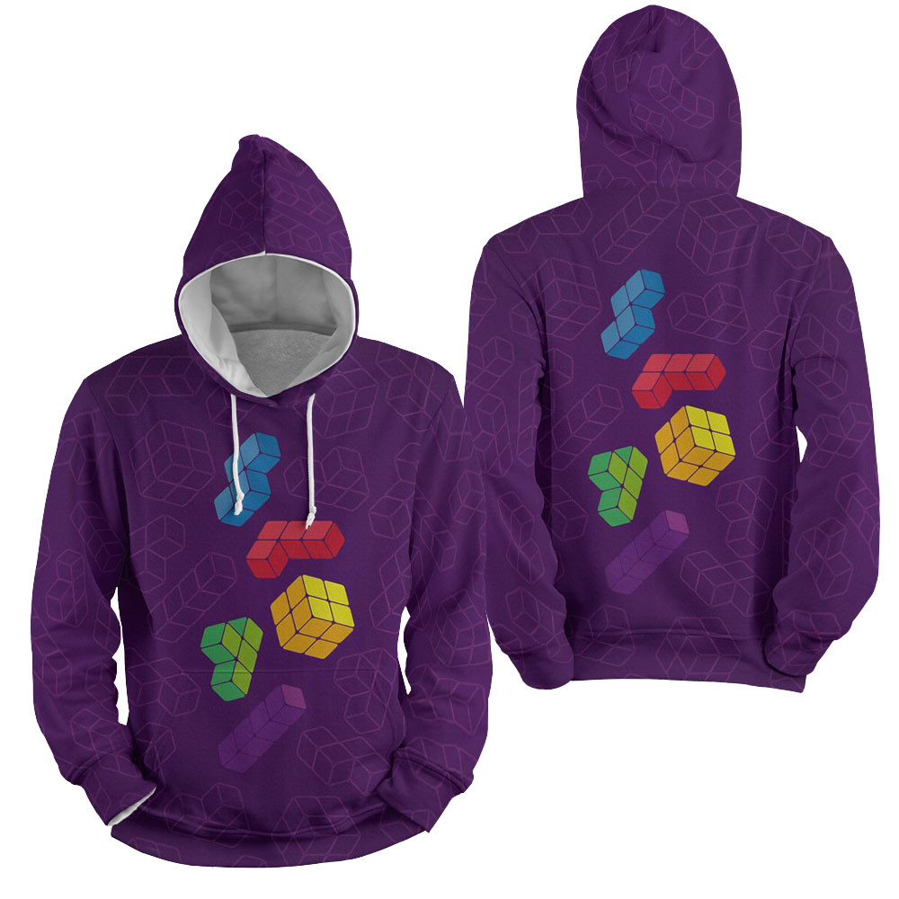 Tetris - The Colorful Blocks Falling 3D All Over Printed Sweatshirt, Hoodie, Zip Hoodie | Fan Apparel For Men, Women