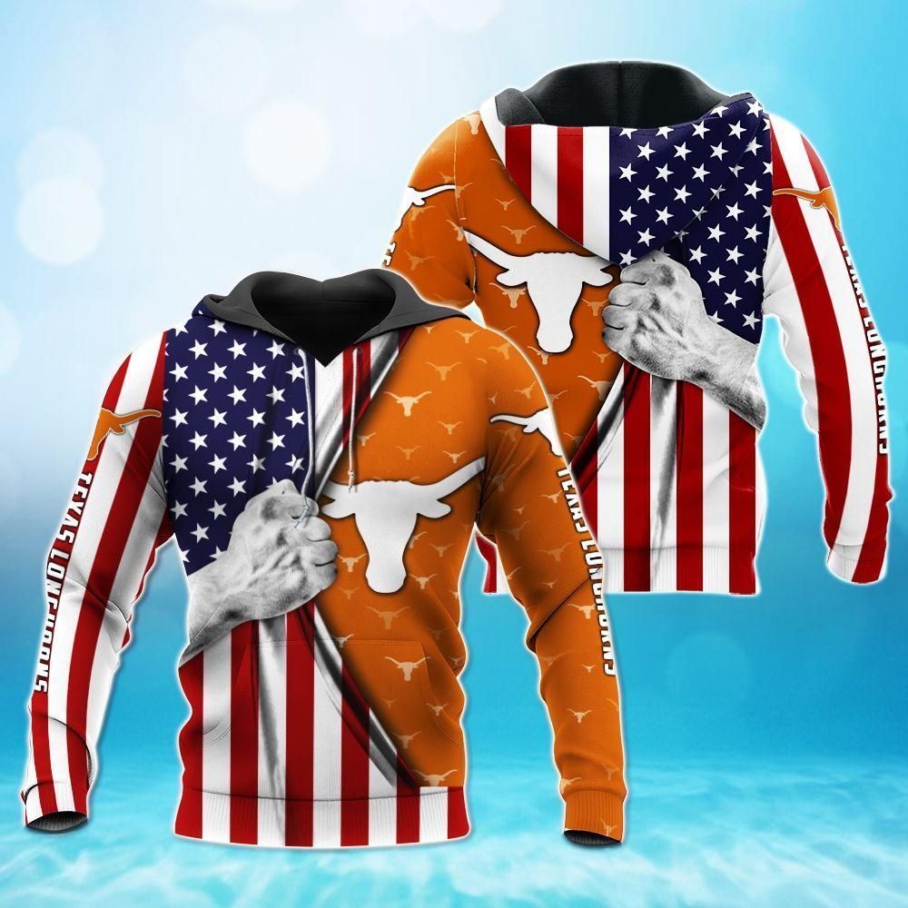 Texas Longhorns 3D All Over Printed Sweatshirt, Hoodie, Zip Hoodie | Ncaa Fan Gear For Men, Women