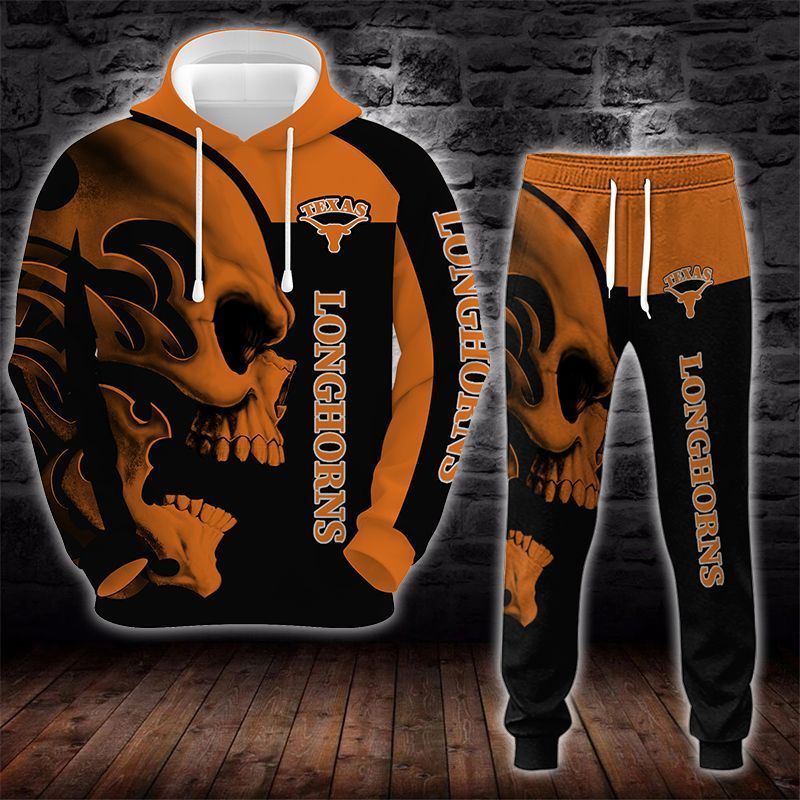 Texas Longhorns Skull 3D All Over Printed Sweatshirt, Hoodie, Zip Hoodie | Ncaa Special Edition Fan Gear For Men, Women