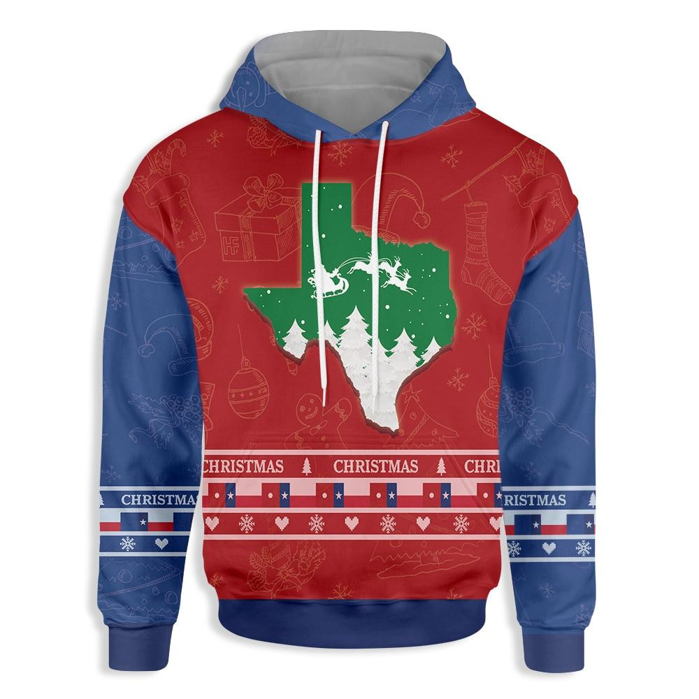Texas Merry Christmas Sweatshirt Gift 3D All Over Printed Sweatshirt, Hoodie, Zip Hoodie | Fan Apparel For Men, Women