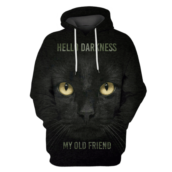 The Cat Hello Darkness My Old Friend 3D All Over Printed Sweatshirt, Hoodie, Zip Hoodie | Fan Apparel For Men, Women