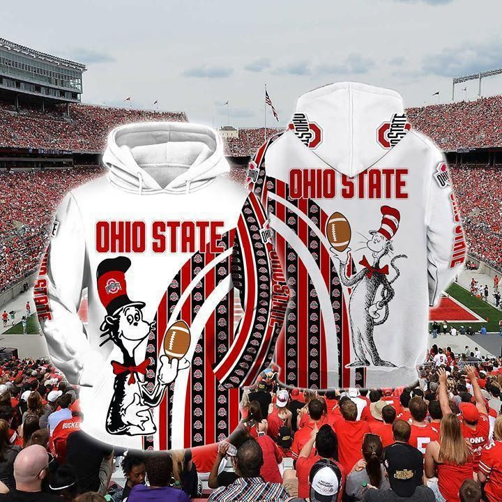 The Cat In The Hat Ohio State Buckeyes 3D All Over Printed Sweatshirt, Hoodie, Zip Hoodie | Ncaa Fan Gear For Men, Women