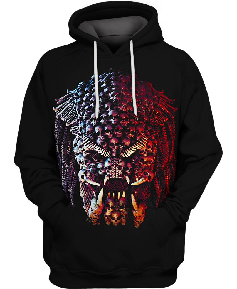 The Predator Drops A Skull 3D All Over Printed Sweatshirt, Hoodie, Zip Hoodie | Special Edition Fan Apparel For Men, Women