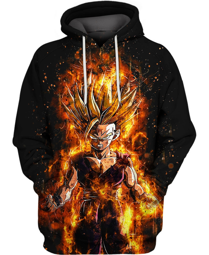 The Rage Of Son Gohan 3D All Over Printed Sweatshirt, Hoodie, Zip Hoodie | Fan Apparel For Men, Women