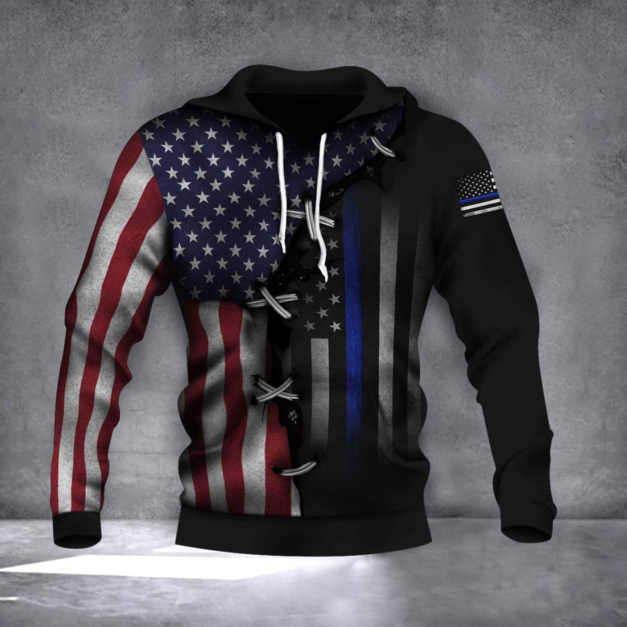 Thin Blue Line American Flag 3D All Over Printed Sweatshirt, Hoodie, Zip Hoodie | Fan Apparel For Men, Women