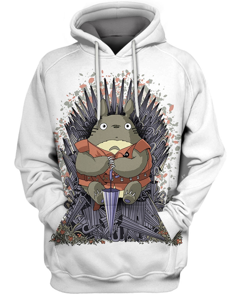 Totoro Umbrella Throne 3D All Over Printed Sweatshirt, Hoodie, Zip Hoodie | Fan Apparel For Men, Women