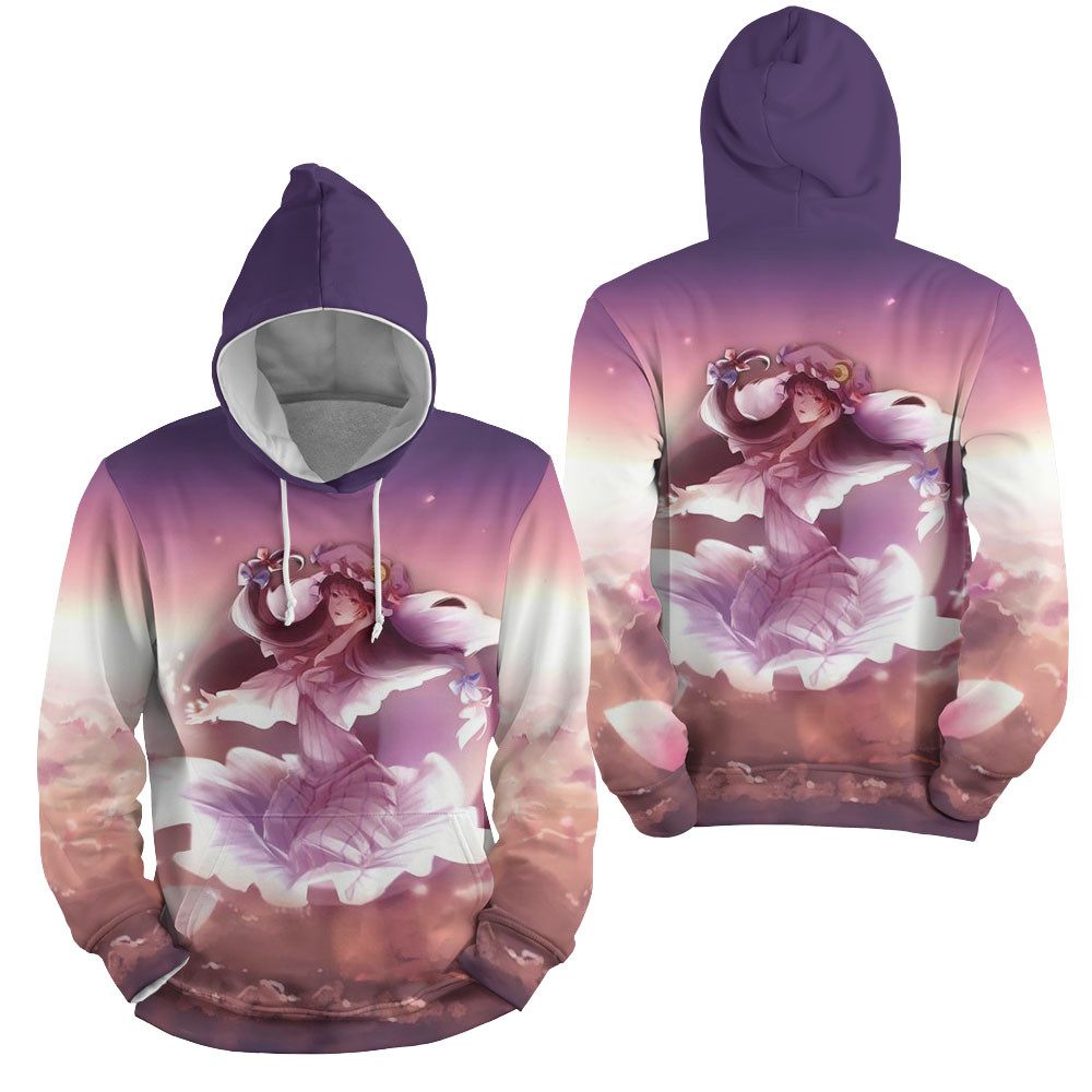Touhou Patchouli Knowledge 3D All Over Printed Sweatshirt, Hoodie, Zip Hoodie | Fan Apparel For Men, Women