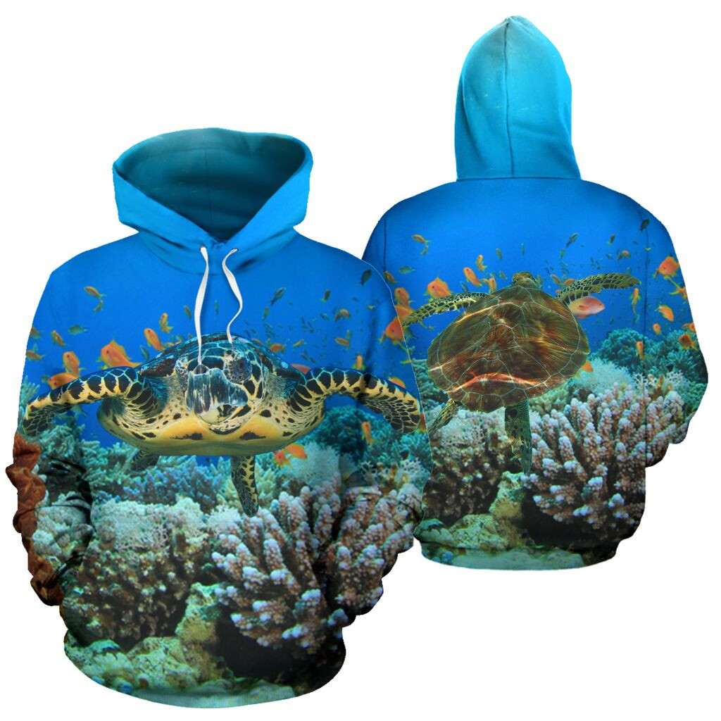 Turtle Under The Sea 3D All Over Printed Sweatshirt, Hoodie, Zip Hoodie | Fan Apparel For Men, Women