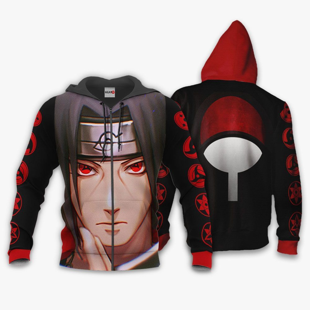 Uchiha Itachi Sharingan Eyes 3D All Over Printed Sweatshirt, Hoodie, Zip Hoodie | Fan Apparel For Men, Women