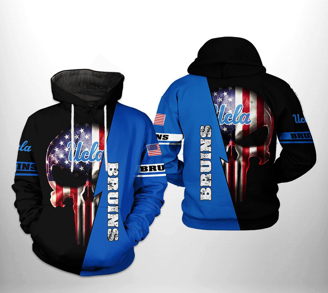 Ucla Bruins Ncaa Us Flag Skull 3D All Over Printed Sweatshirt, Hoodie, Zip Hoodie | Nhl Special Edition Fan Gear For Men, Women