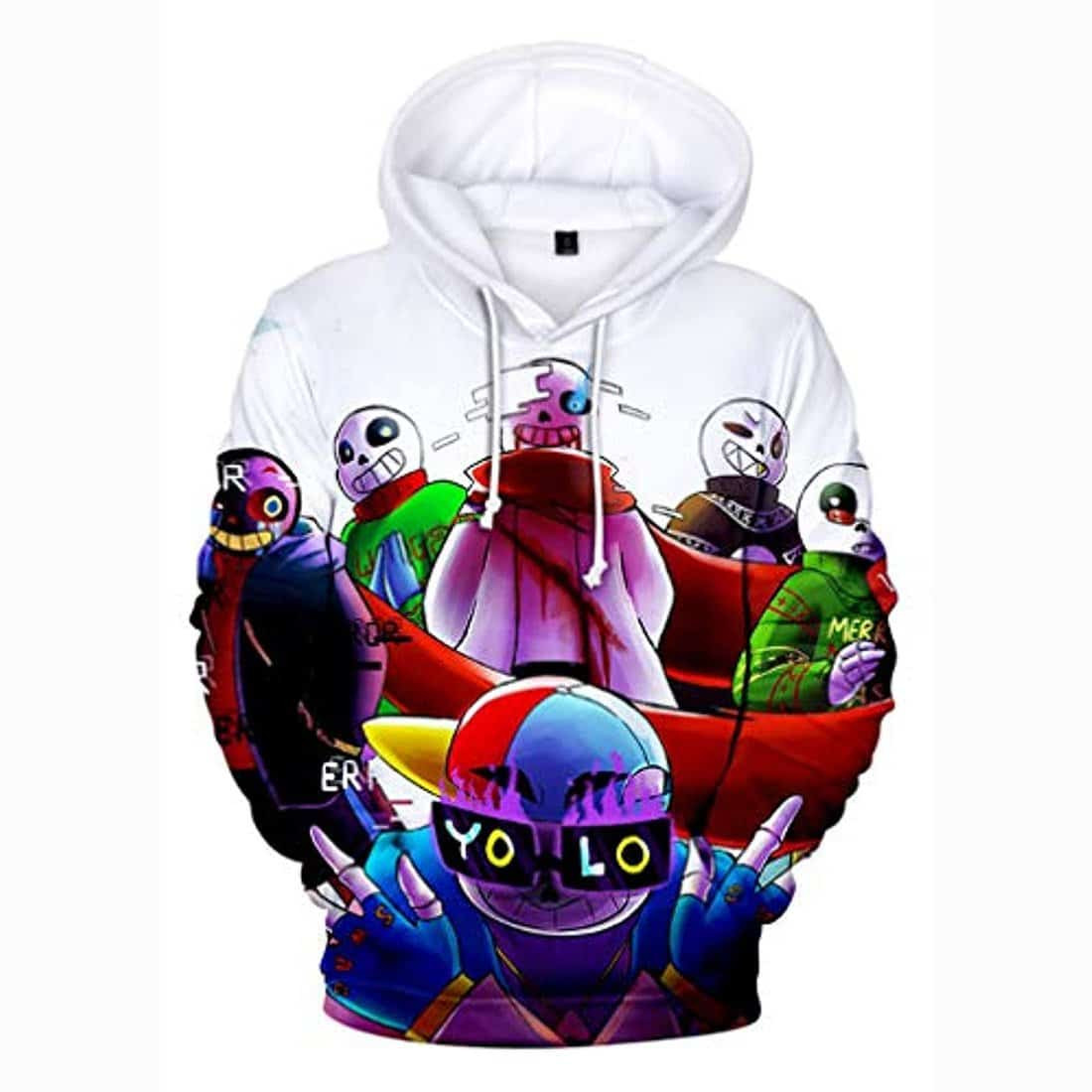 Undertale Sans Skull White Unisex 3D All Over Printed Sweatshirt, Hoodie, Zip Hoodie | Special Edition Fan Apparel For Men, Women