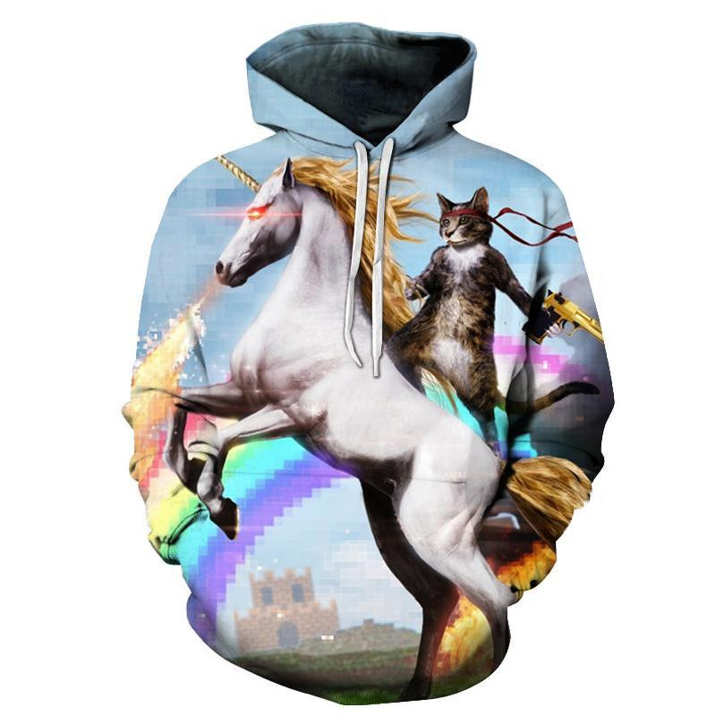 Unicorn Cat 3D All Over Printed Sweatshirt, Hoodie, Zip Hoodie | Fan Apparel For Men, Women