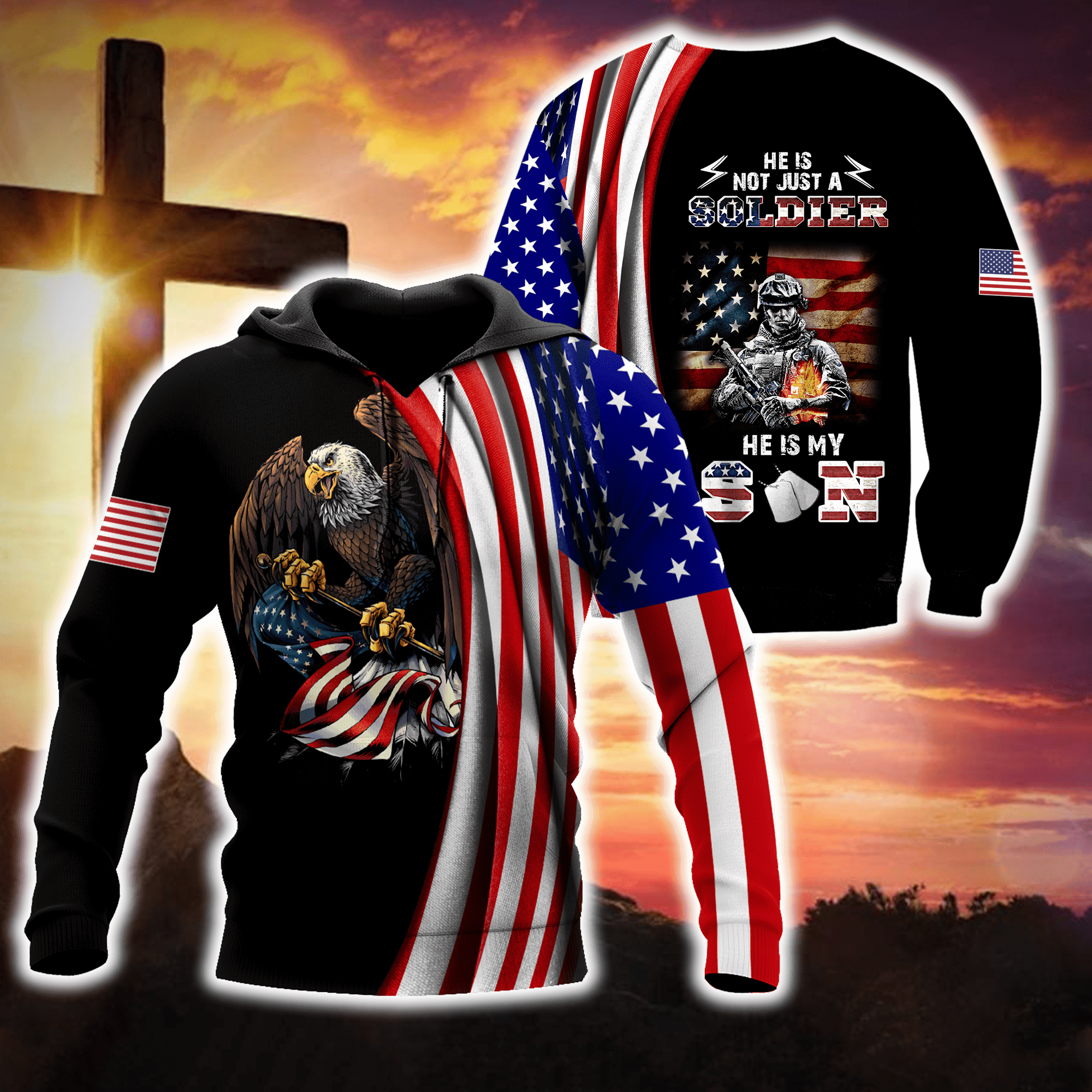 Us Veteran He Is Not Just A Soldier 3D All Over Printed Sweatshirt, Hoodie, Zip Hoodie | Fan Apparel For Men, Women