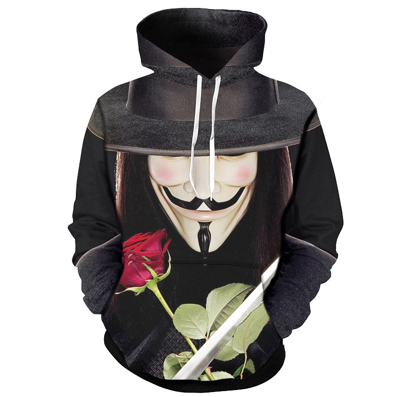 V For Vendetta 3D All Over Printed Sweatshirt, Hoodie, Zip Hoodie | Fan Apparel For Men, Women
