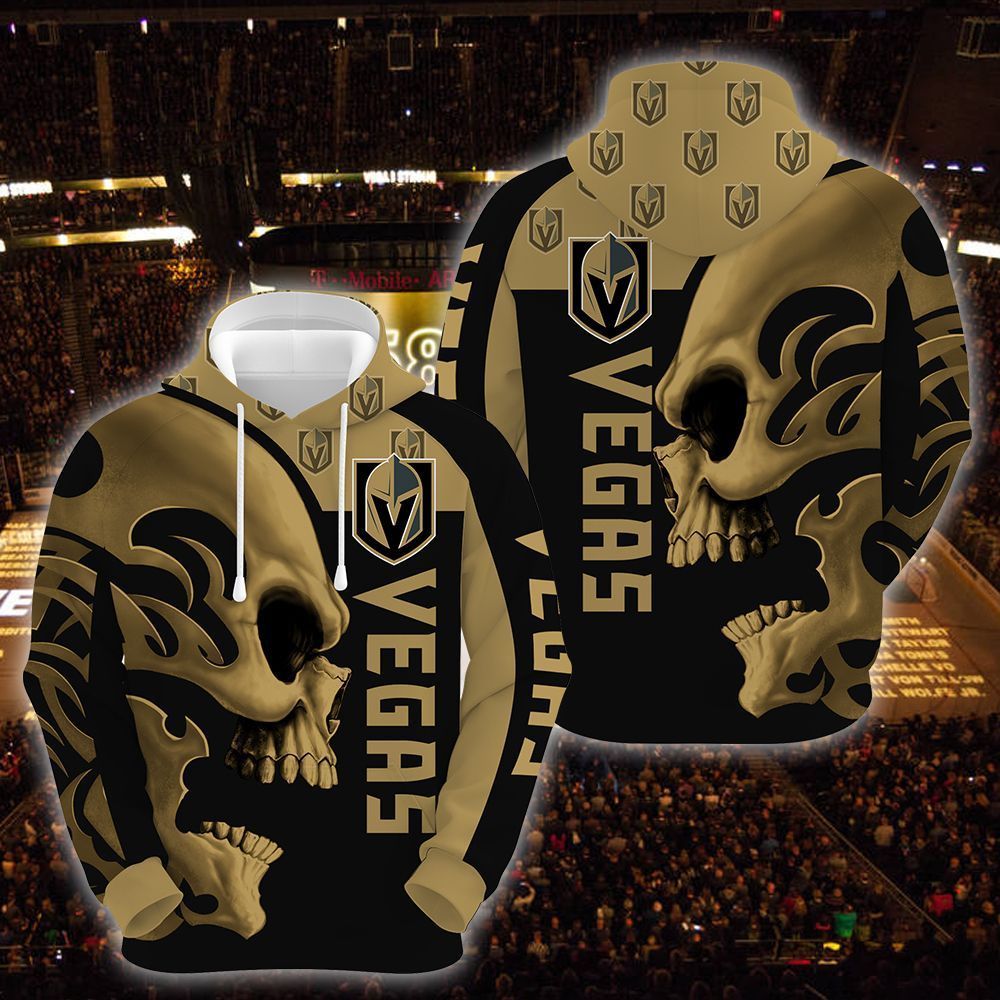 Vegas Golden Knights Skull 3D All Over Printed Sweatshirt, Hoodie, Zip Hoodie | Special Edition Fan Apparel For Men, Women
