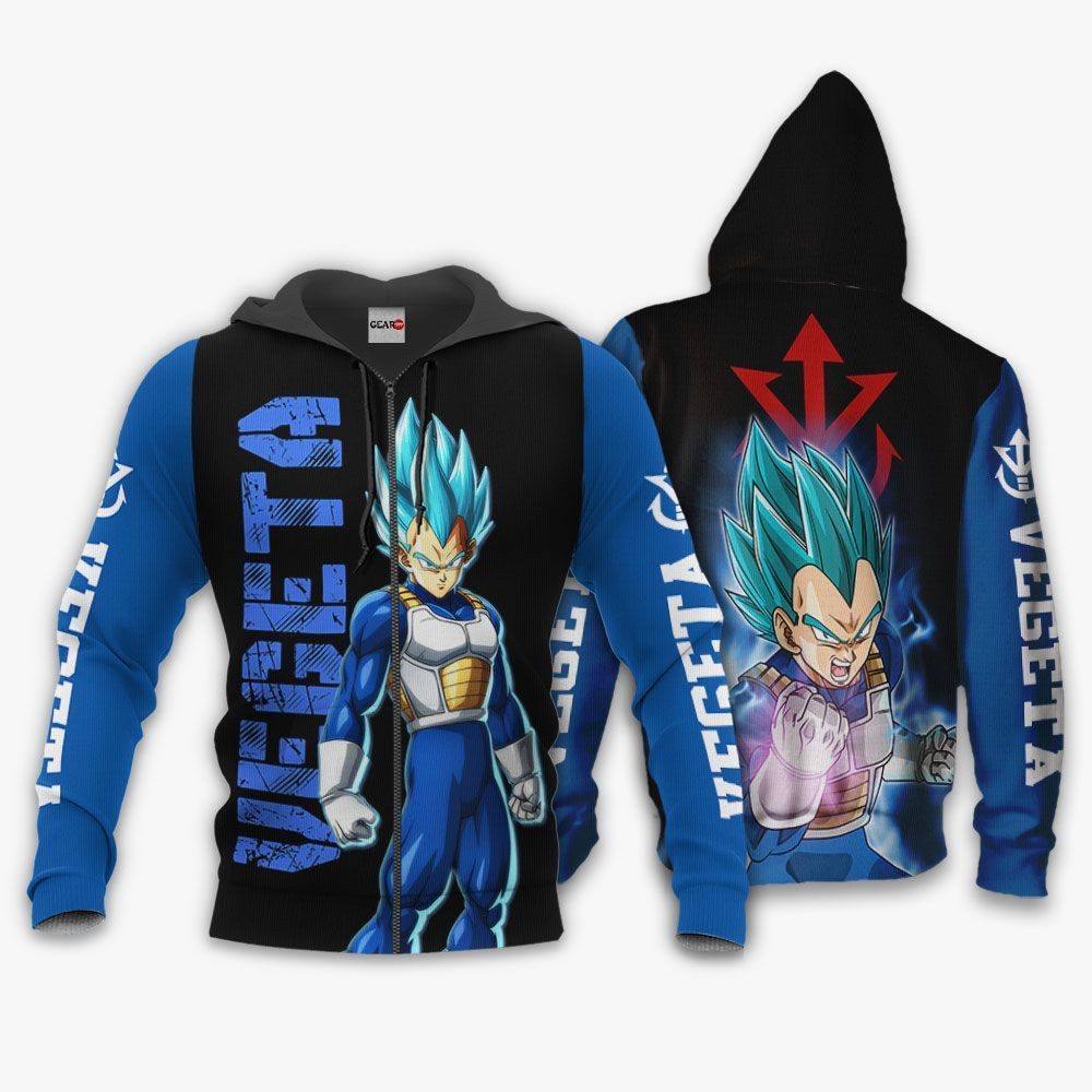 Vegeta Blue Anime Dragon Ball 3D All Over Printed Sweatshirt, Hoodie, Zip Hoodie | Fan Apparel For Men, Women