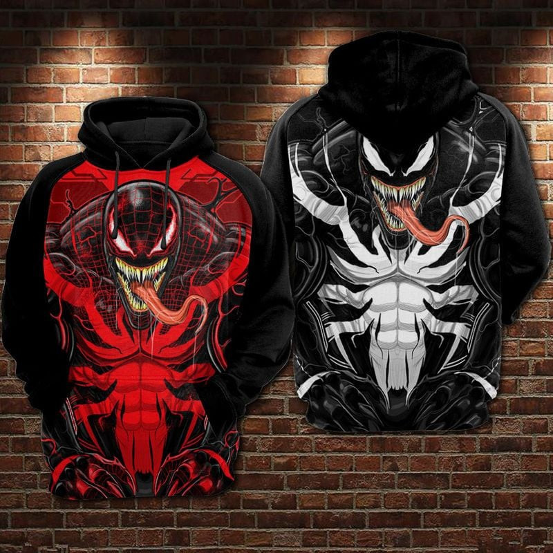 Venom Black 3D All Over Printed Sweatshirt, Hoodie, Zip Hoodie | Fan Apparel For Men, Women