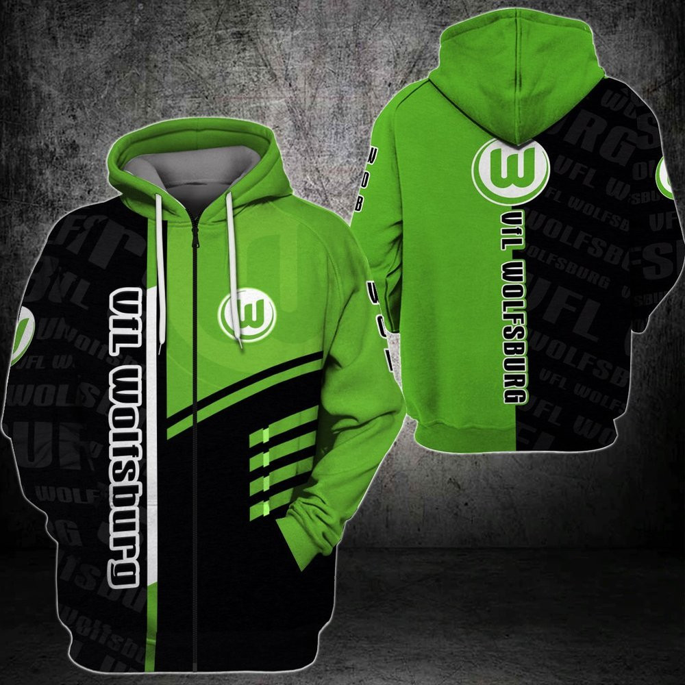 Vfl Wolfsburg 3D All Over Printed Sweatshirt, Hoodie, Zip Hoodie | Fan Apparel For Men, Women