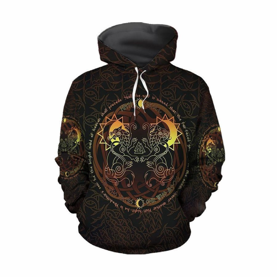 Viking Hati And Skoll 3D All Over Printed Sweatshirt, Hoodie, Zip Hoodie | Fan Apparel For Men, Women