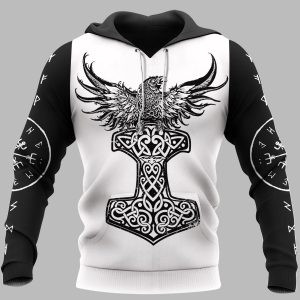 Viking Raven Hammer Yggdrasil Tree Of Life 3D All Over Printed Sweatshirt, Hoodie, Zip Hoodie | Fan Apparel For Men, Women