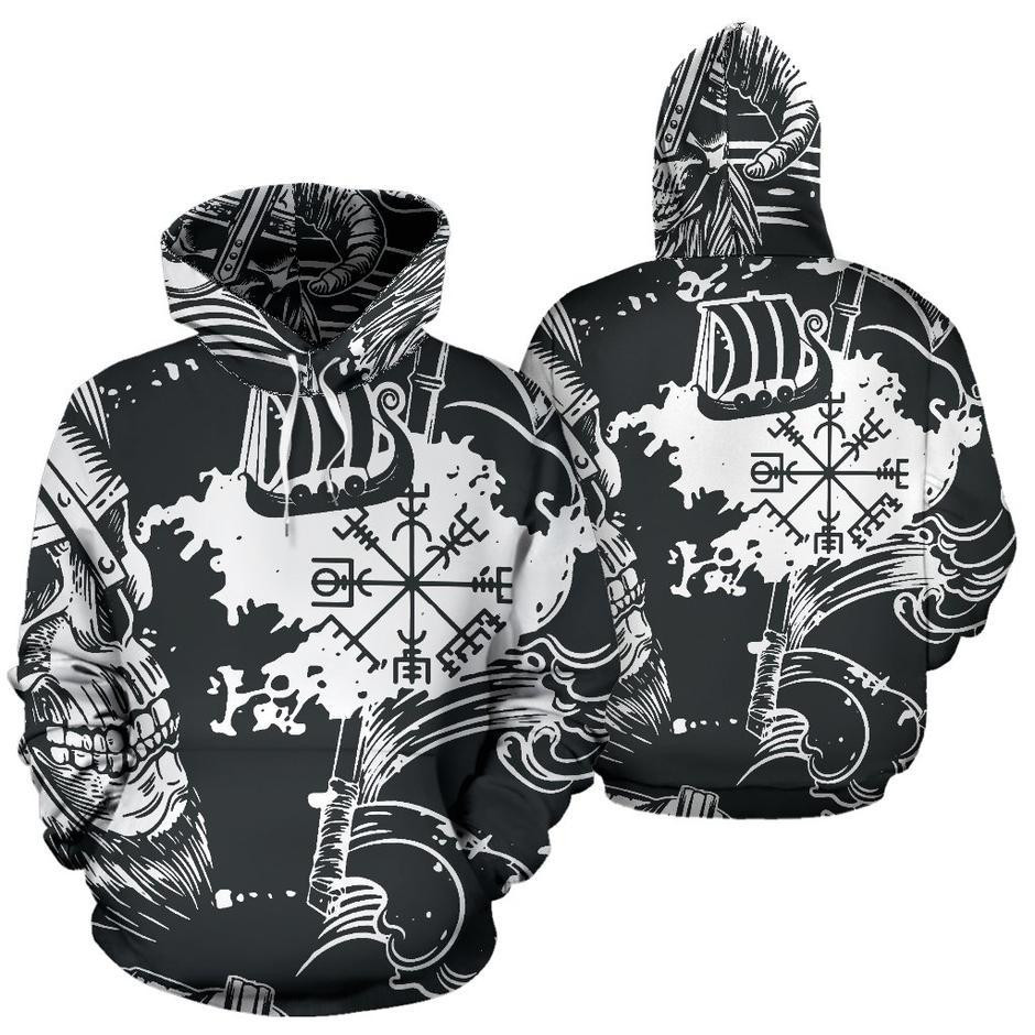 Viking Vegvisir Drakkar Map For Unisex 3D All Over Printed Sweatshirt, Hoodie, Zip Hoodie | Fan Apparel For Men, Women