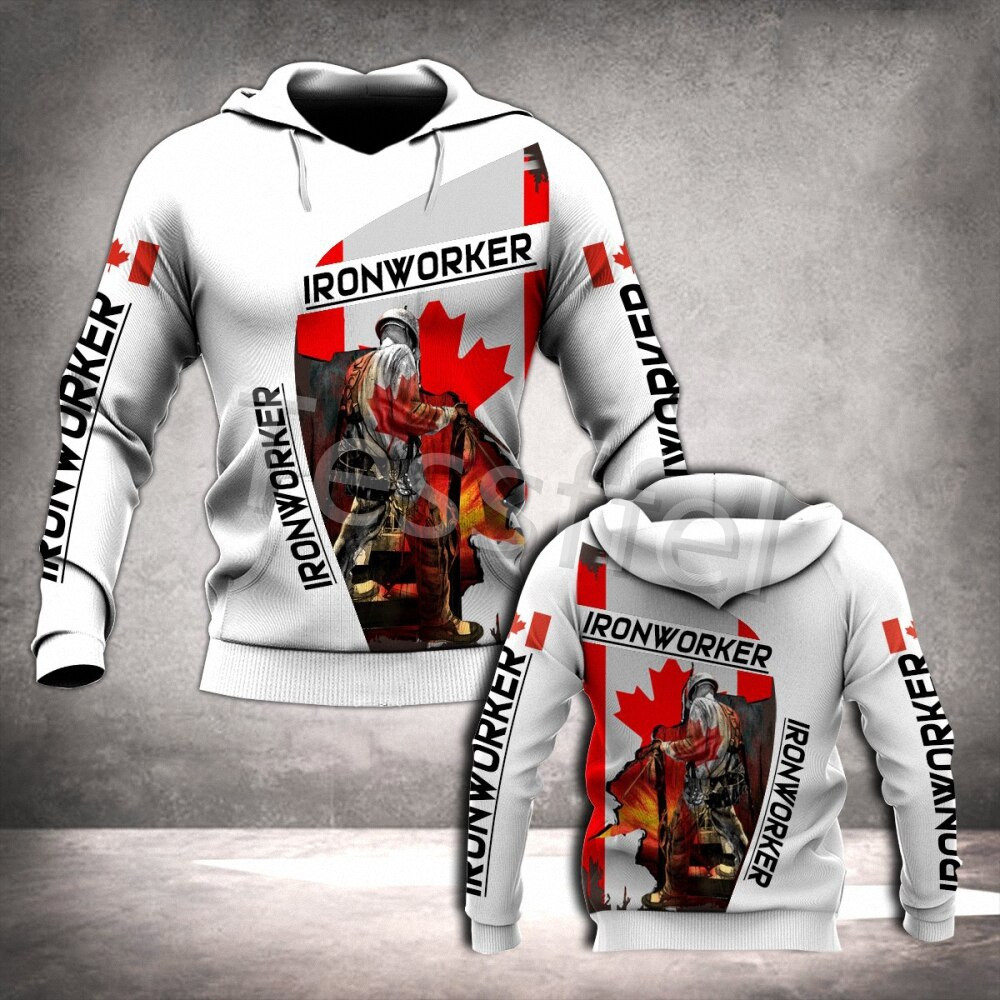 Waliicorners Canada Ironworker Hoodies 3D All Over Printed Sweatshirt, Hoodie, Zip Hoodie | Fan Apparel For Men, Women