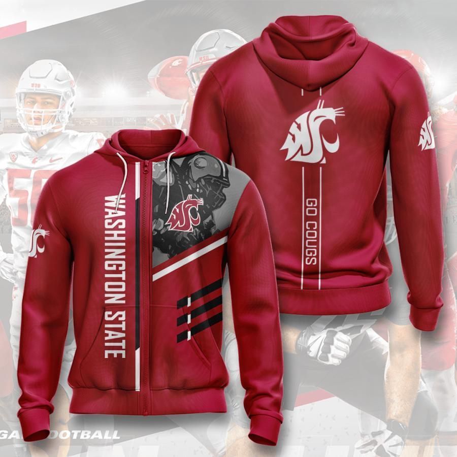 Washington State Cougars 3D All Over Printed Sweatshirt, Hoodie, Zip Hoodie | Ncaa Fan Gear For Men, Women