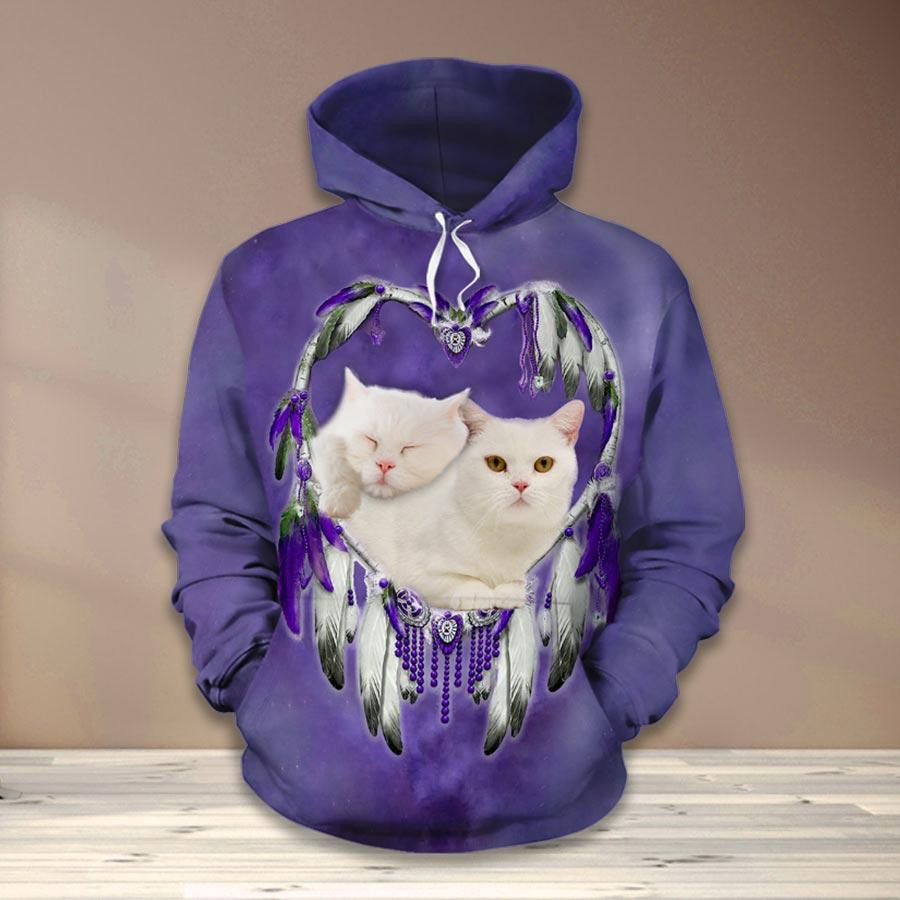 White Cat Unisex 3D All Over Printed Sweatshirt, Hoodie, Zip Hoodie | Fan Apparel For Men, Women