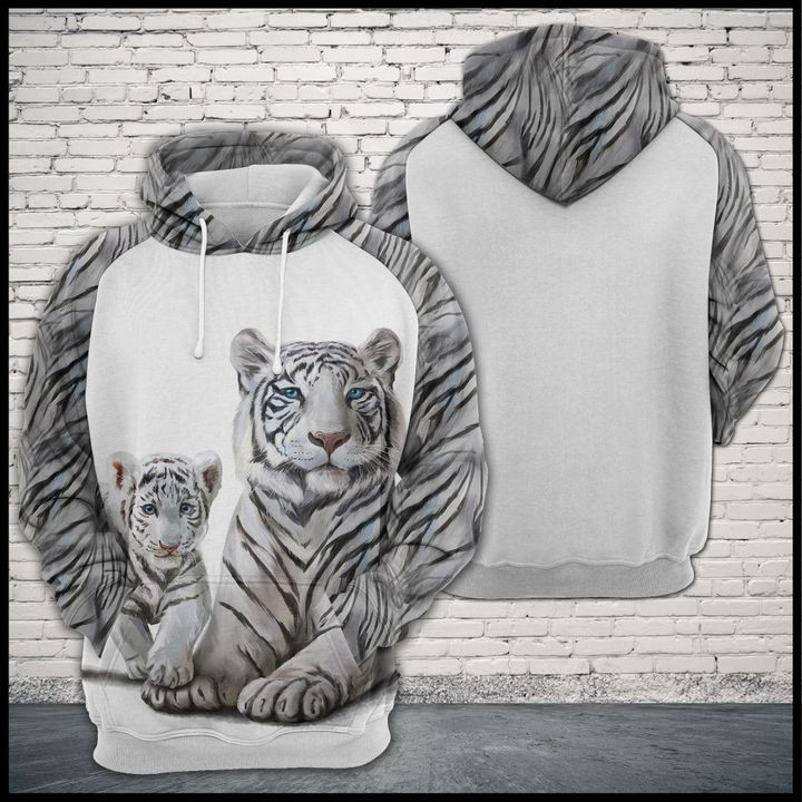 White Tiger Family 3D All Over Printed Sweatshirt, Hoodie, Zip Hoodie | Fan Apparel For Men, Women