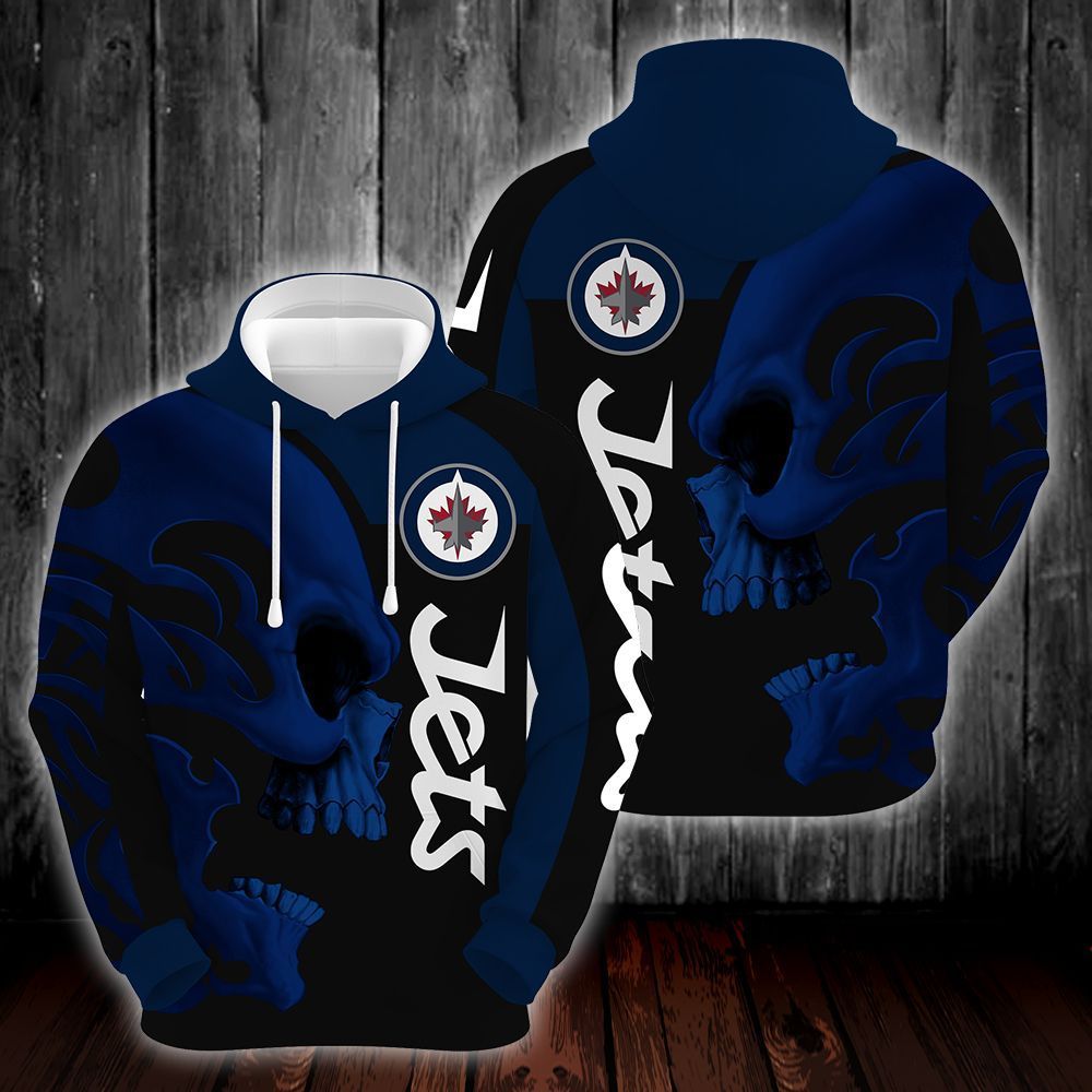 Winnipeg Jets Skull 3D All Over Printed Sweatshirt, Hoodie, Zip Hoodie | Nfl Special Edition Fan Gear For Men, Women