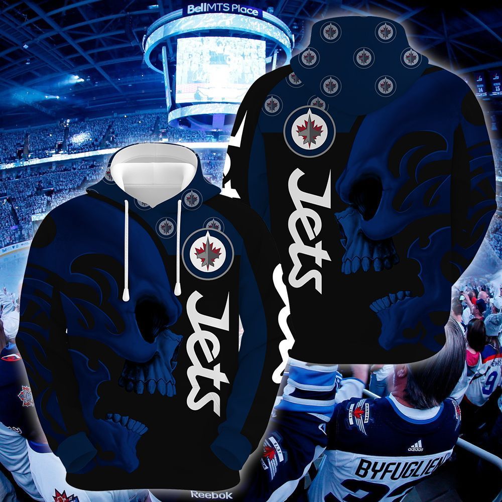 Winnipeg Jets Skull 3D All Over Printed Sweatshirt, Hoodie, Zip Hoodie | Nfl Special Edition Fan Gear For Men, Women