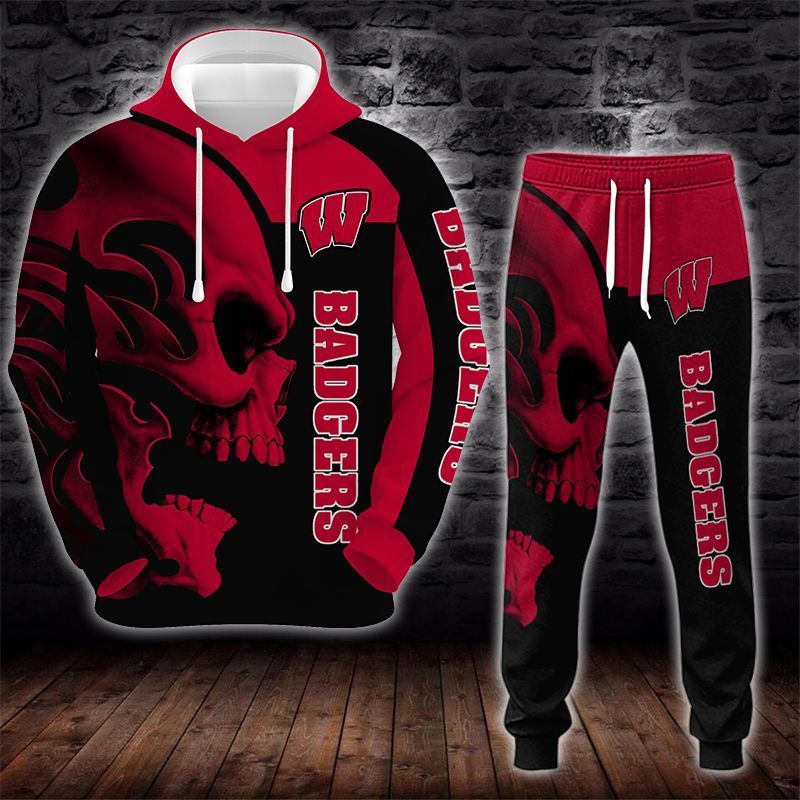 Wisconsin Badgers Skull 3D All Over Printed Sweatshirt, Hoodie, Zip Hoodie | Ncaa Special Edition Fan Gear For Men, Women