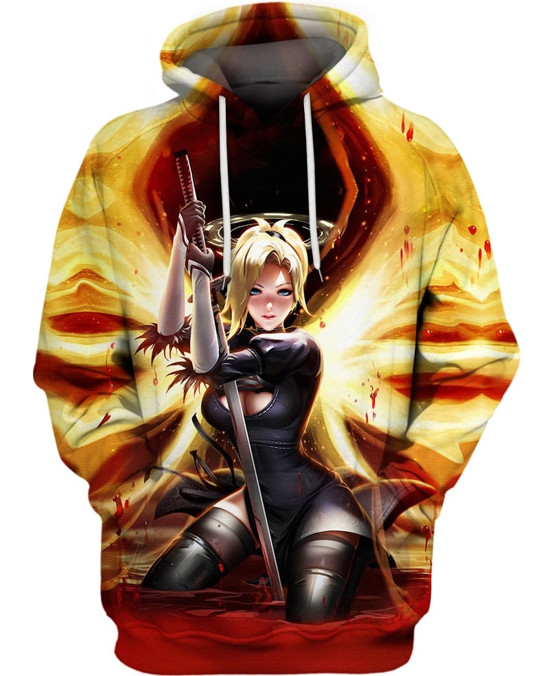 Witch Mercy 3D All Over Printed Sweatshirt, Hoodie, Zip Hoodie | Fan Apparel For Men, Women