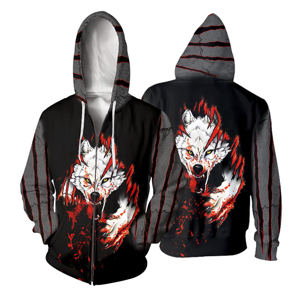Wolf 3D All Over Printed Sweatshirt, Hoodie, Zip Hoodie | Fan Apparel For Men, Women