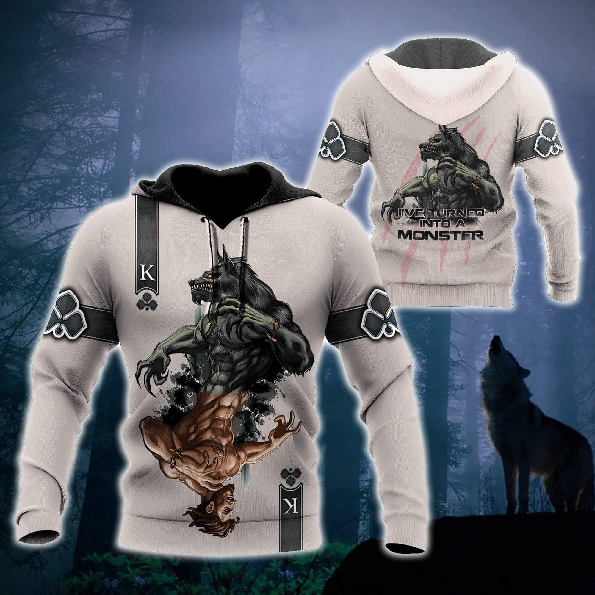 Wolf Ace Card 3D All Over Printed Sweatshirt, Hoodie, Zip Hoodie | Fan Apparel For Men, Women