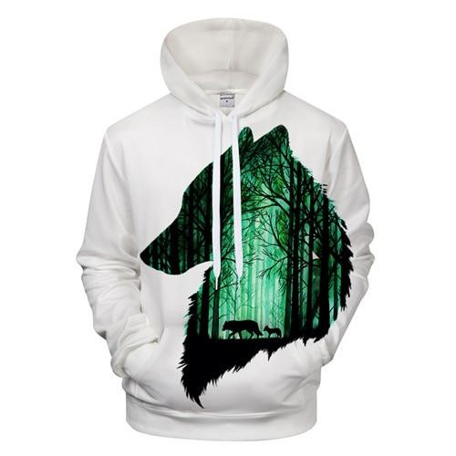Wolf Green Forest 3D All Over Printed Sweatshirt, Hoodie, Zip Hoodie | Fan Apparel For Men, Women