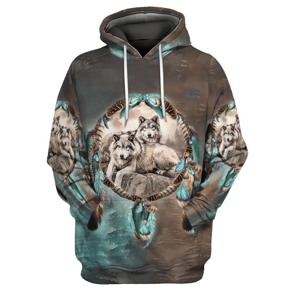 Wolf Native American 3D All Over Printed Sweatshirt, Hoodie, Zip Hoodie | Fan Apparel For Men, Women