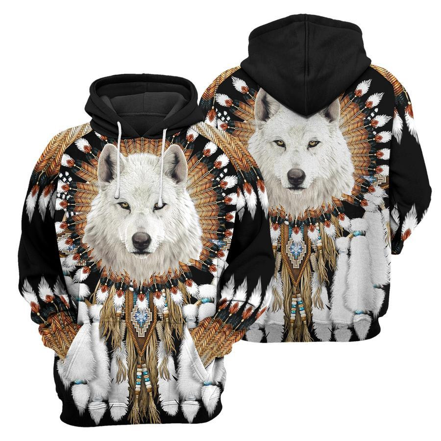 Wolf Native American Unisex 3D All Over Printed Sweatshirt, Hoodie, Zip Hoodie | Fan Apparel For Men, Women